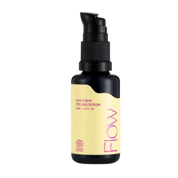 Flow Cosmetics AHA & BHA Peeling Serum – натурален нощен пилинг серум за лице с плодови киселини