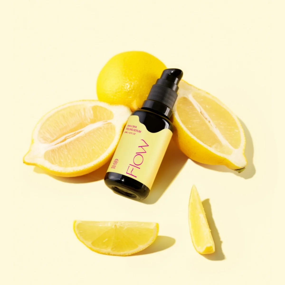 Flow Cosmetics AHA & BHA Peeling Serum – натурален нощен пилинг серум за лице с плодови киселини