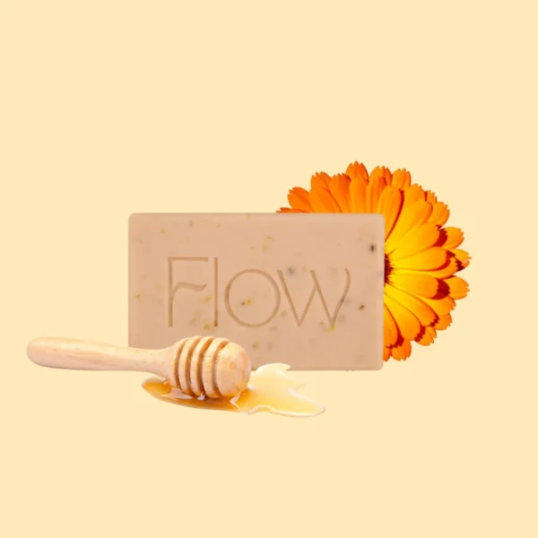 Flow Cosmetics Marigold & Honey Shampoo Bar – натурален твърд шампоан за суха и къдрава коса с мед и невен