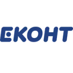 Logo of Ekont in blue bold wordmark
