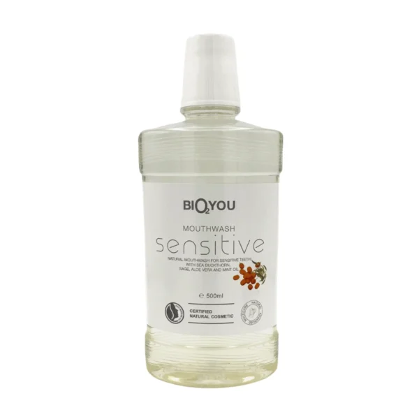 Bio2You Natural Mouthwash – натурална вода за уста за чувствителни зъби със салвия и облепиха