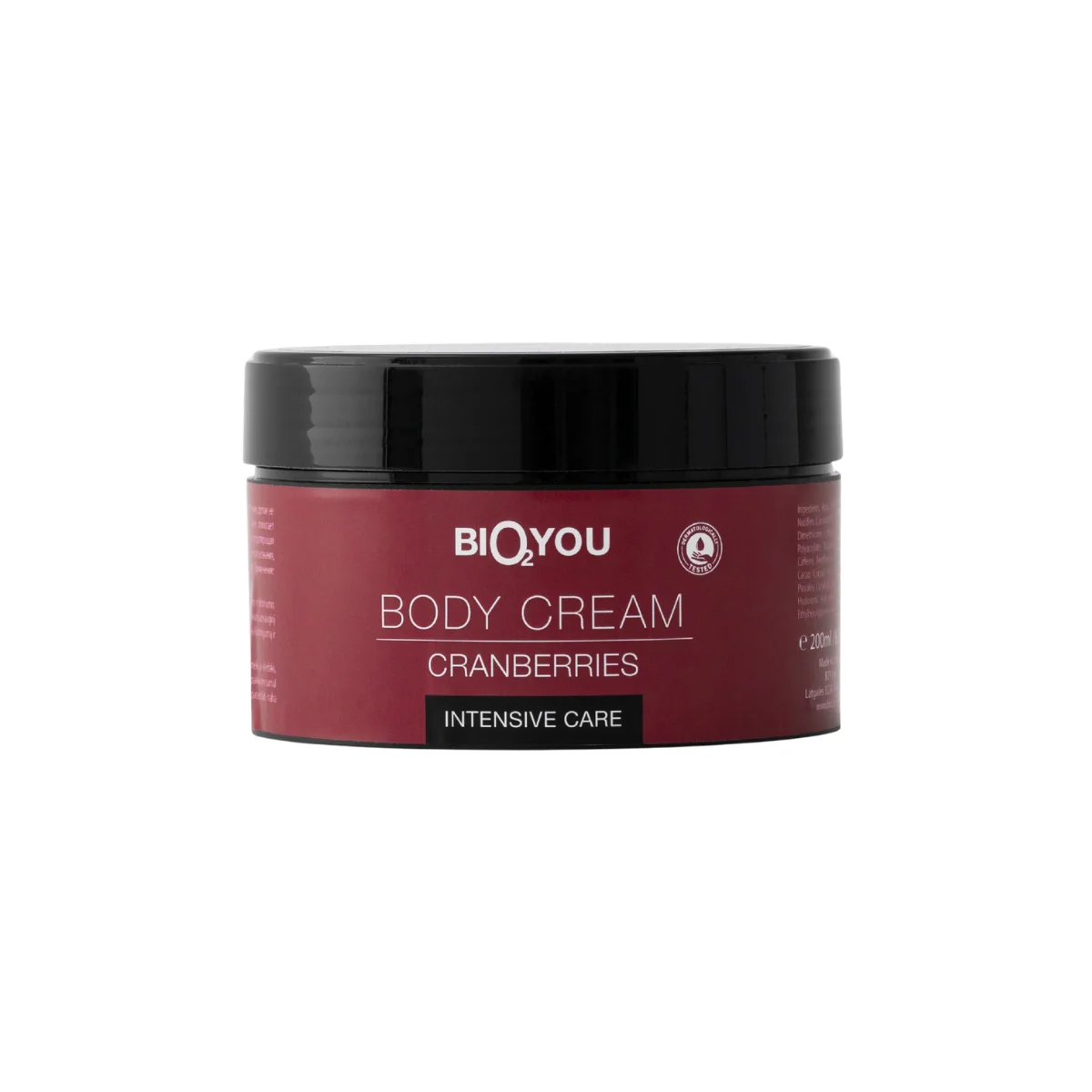 Bio2You Body Cream Cranberries – стягащ крем за тяло с червена боровинка и кофеин