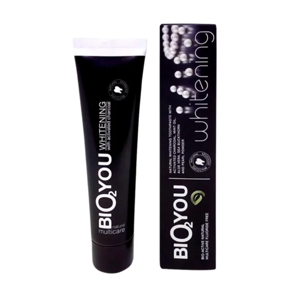 Bio2You Natural Whitening Toothpaste – натурална черна избелваща паста за зъби с активен въглен и перли