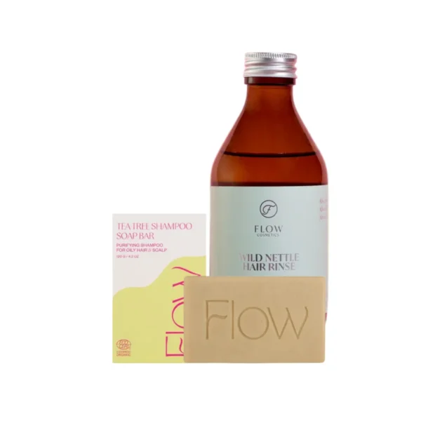Flow Hair Balance & Detox – Сет срещу омазняване и пърхот (Чаено дърво и Коприва)