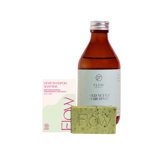 Flow Hair Detox & Shine – Комплект за Растеж и Блясък (Коприва, Коноп и Оцет)