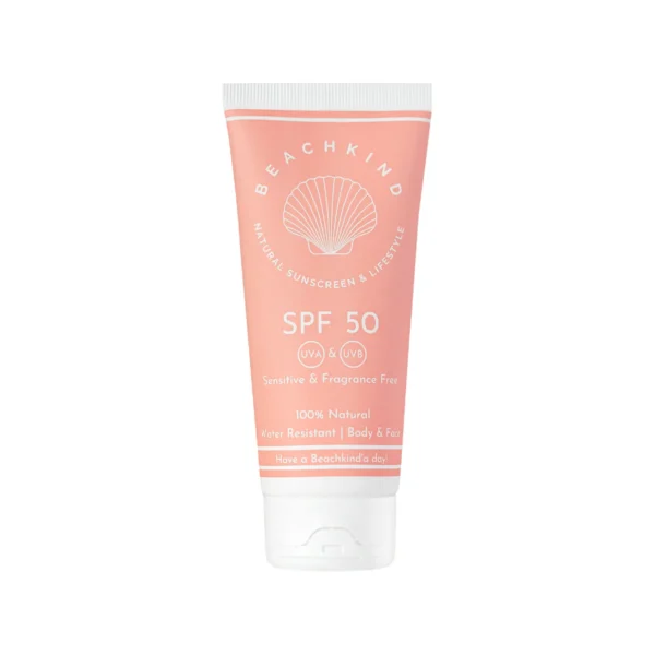 Натурален слънцезащитен крем за чувствителна кожа Beachkind SPF 50 от Scandi Naturals