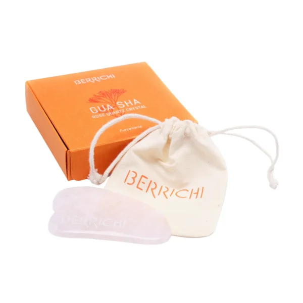 Berrichi Rose Quartz Gua Sha – масажор гуа ша от естествен розов кварц за лице
