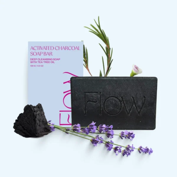 Flow Cosmetics Activated Charcoal Soap натурален сапун с активен въглен и чаено дърво против акне