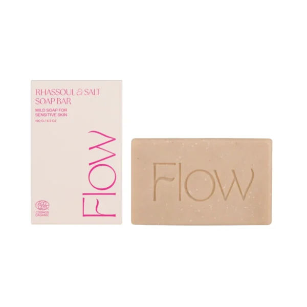 Flow Cosmetics Rhassoul & Salt Soap натурален твърд шампоан и сапун без аромат за чувствителна кожа